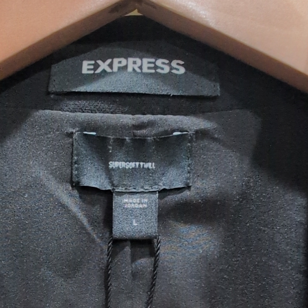 NWT Express Classic Black Supersoft Twill Suit Jacket Blazer - Large - Picture 5 of 15